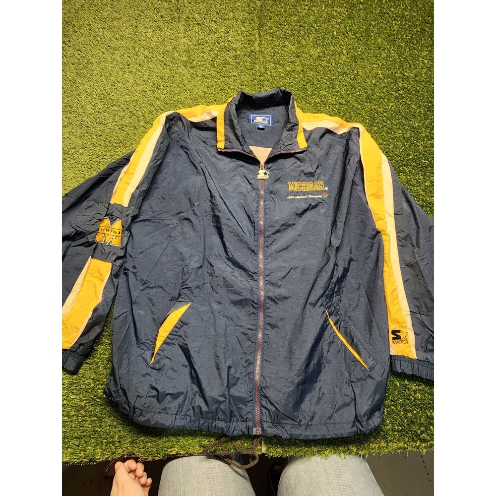 Vintage 90s Starter Michigan Wolverines Jacket Full Zip 1997 Champions XL